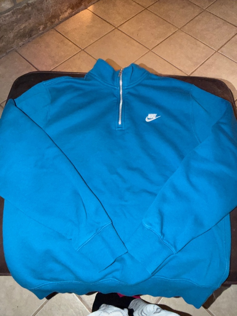 Nike medium teal Blue 1/4 zip Pullover